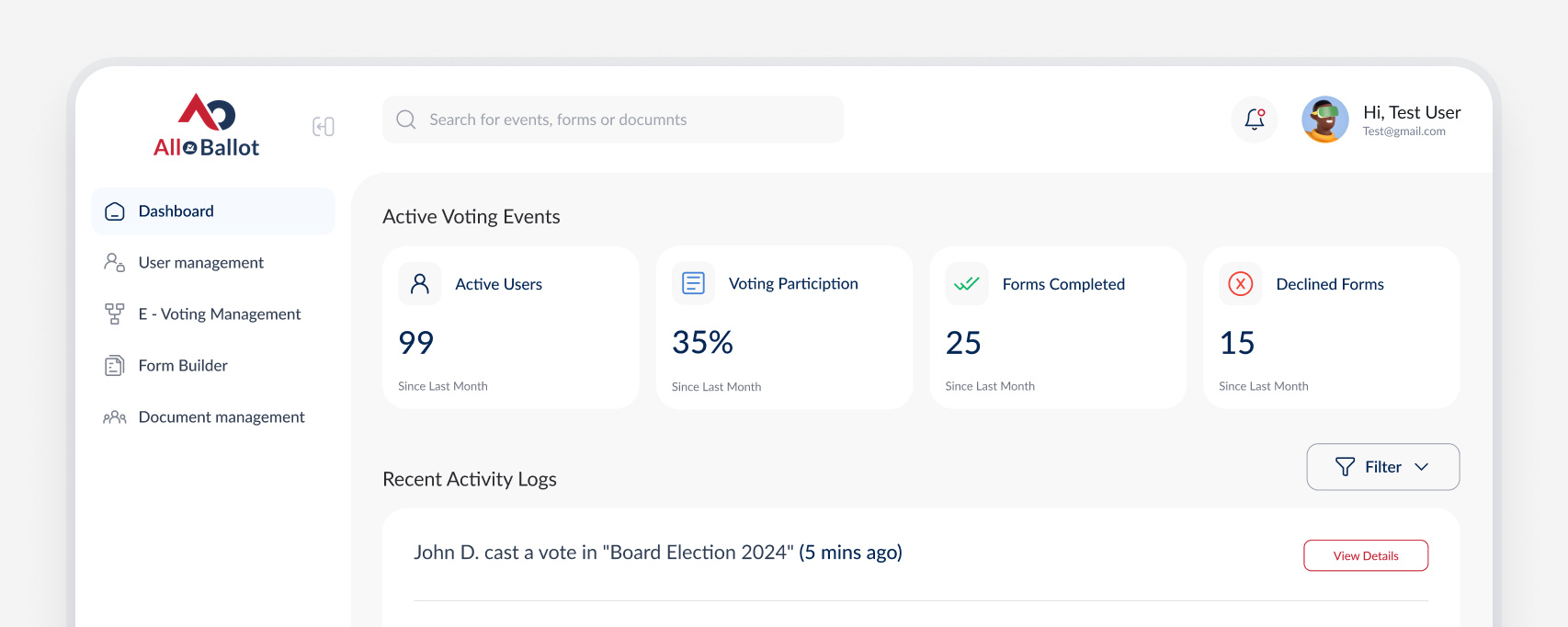 Dashboard preview